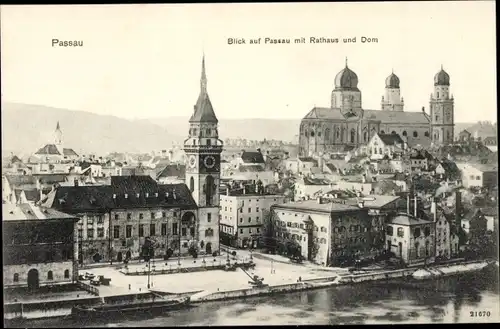Ak Passau in Niederbayern, Rathaus, Dom