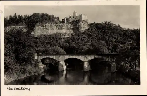 Ak Bad Kösen Naumburg an der Saale, Rudelsburg, Brücke