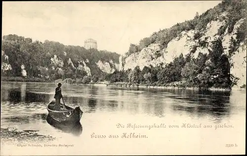 Ak Kelheim an der Donau Niederbayern, Befreiungshalle vom Klösterl aus gesehen