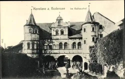 Ak Konstanz am Bodensee, Rathaushof