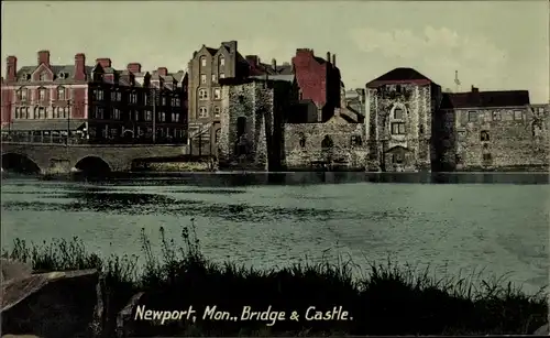 Ak Newport Monmouthshire Wales, Brücke, Schloss