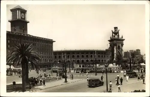 Ak Barcelona Katalonien Spanien, Spanischer Platz