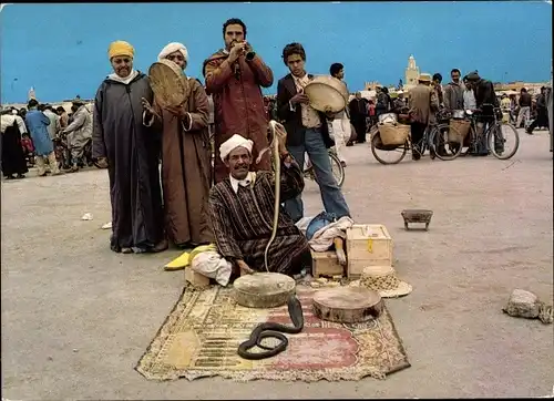 Ak Marrakech Marrakesch Marokko, Schlangenbeschwörer