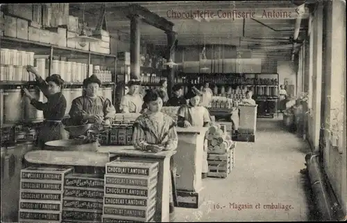 Ak Brüssel Brüssel, Elsene Ixelles Chocolaterie-Confectionery Antoine