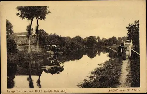 Ak Zeist Utrecht Niederlande, Langs de Kromme Rijn (einde Koelaan)