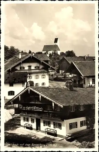 Ak Grainbach Samerberg in Oberbayern, Teilansicht, Kirche, Gasthof