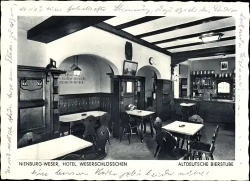 Ak Nienburg an der Weser, Hotel Weserschlößchen, Altdeutsche Bierstube