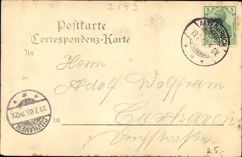 Litho Nordseebad Altenbruch Cuxhaven, St. Nikolai-Kirche, Markt