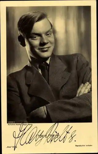 Ak Schauspieler Hans Richter, Portrait, Autogramm