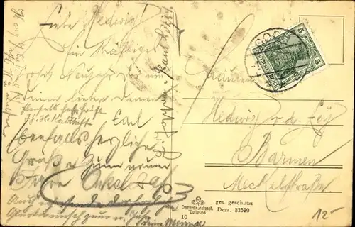 Passepartout Ak Goch am Niederrhein, Marktplatz, Urkunde, Bier