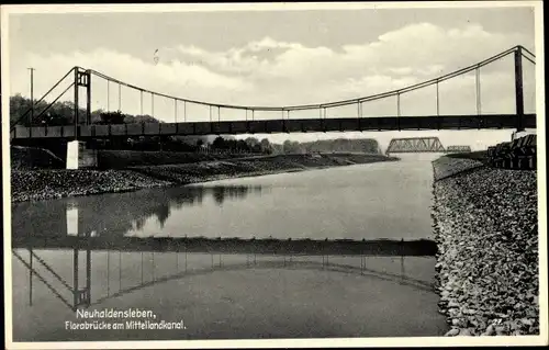 Ak Neuhaldensleben Haldensleben Börde, Florabrücke, Mittellandkanal