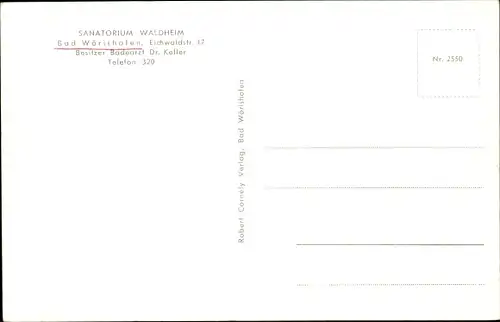 Ak Bad Wörishofen im Unterallgäu, Sanatorium Waldheim