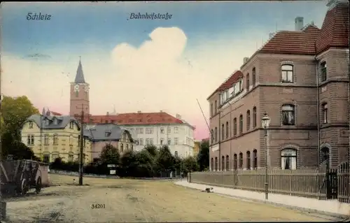 Ak Schleiz im Vogtland Thüringen, Bahnhofstraße