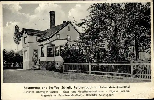 Ak Reichenbach bei Hohenstein Ernstthal Callenberg in Sachsen, Restaurant Kaffee Schleif