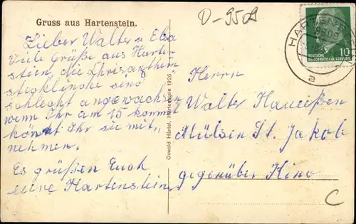 Ak Hartenstein im Erzgebirge Sachsen, Wiesenstraße