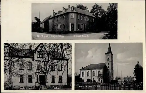 Ak Langenberg Callenberg in Sachsen, Schule, Kirche