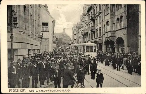 Ak Pforzheim im Schwarzwald, Westliche Karl-Friedrich-Straße