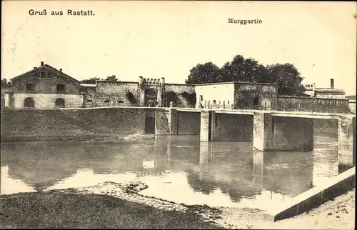 Ak Rastatt im Schwarzwald, Murg, Brücke
