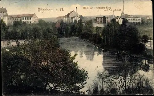 Ak Offenbach am Main Hessen, Blick auf Friedrichsring und Schlachthof