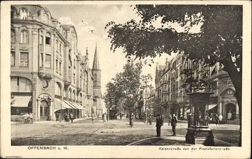 Ak Offenbach am Main Hessen, Kaiserstraße von der Frankfurter Straße