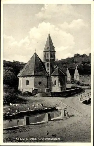 Ak Grünsfeldhausen Grünsfeld in Baden, Kirchlein