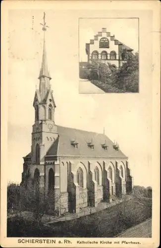 Ak Schierstein Wiesbaden in Hessen, Katholische Kirche, Pfarrhaus