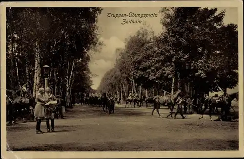 Ak Zeithain in Sachsen, Truppenübungsplatz, Soldaten