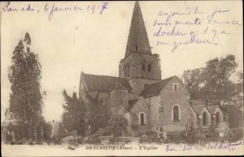 Ak Beaurieux Aisne, Kirche