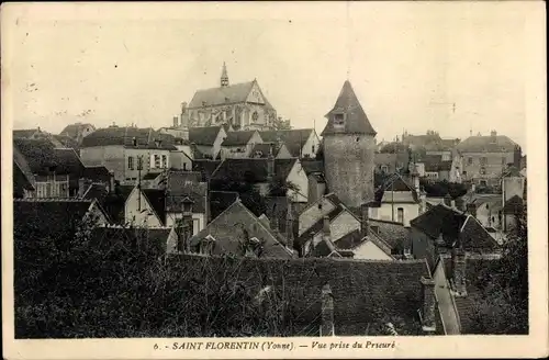 Ak Saint Florentin Yonne, Vue prise du Prieure