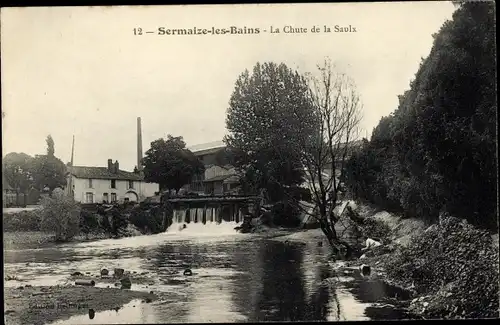 Ak Sermaize les Bains Marne, La Chute de la Saulx