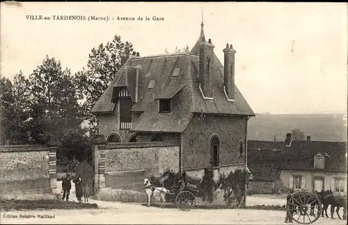 Ak Ville en Tardenois Marne, Avenue de la Gare