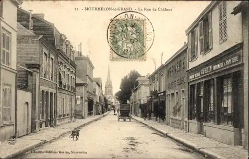 Ak Mourmelon le Grand Marne, La Rue de Chalons