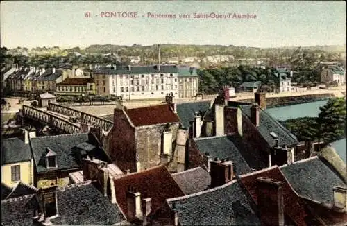 Ak Pontoise Val d'Oise, Panorama vers Saint-Ouen-l'Aumone