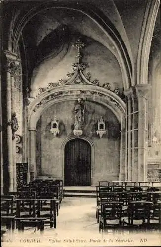 Ak Corbeil-Essonne, Kirche Saint Spire, Tür der Sakristei