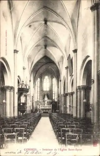 Ak Corbeil-Essonne, Kirche Saint Spire, Innenraum