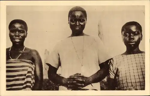 Ak Drei Afrikanerinnen, Portrait, Volkstypen in Afrika