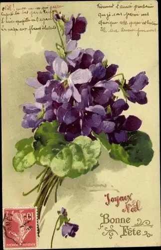 Künstler Ak Klein, Catharina, Glückwunsch, Veilchen