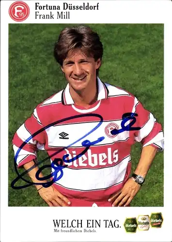 Autogrammkarte Fußballspieler Frank Mill, Fortuna Düsseldorf, Autogramm