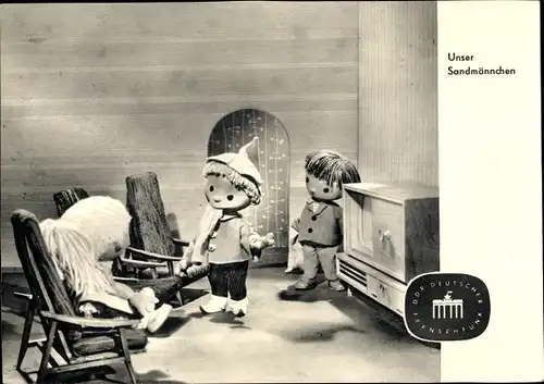 Ak Unser Sandmännchen, Sandmann, Fernseher, DDR Deutscher Fernsehfunk