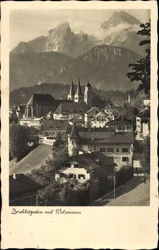 Ak Berchtesgaden in Oberbayern, Ortsansicht, Watzmann