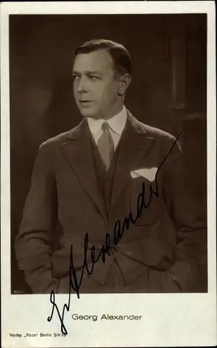 Ak Schauspieler Georg Alexander, Portrait, Autogramm
