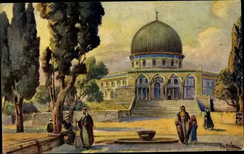 Künstler Ak Binder, Tony, Jerusalem, Israel, Moschea von Omar