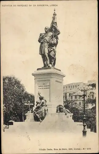 Ak Lisboa Lissabon Portugal, Estatua do Maquez Sa' da Bandeira
