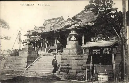 Ak Yokohama Pref Kanagawa Japan, Ein Tempel