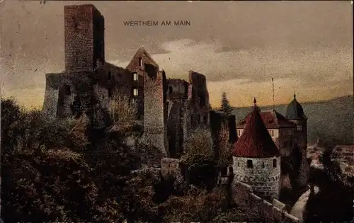 Ak Wertheim am Main, Ruine, Teilansicht