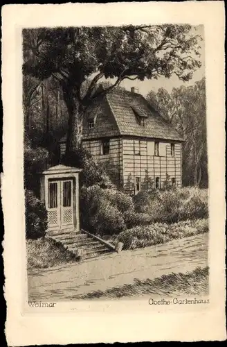 Künstler Ak Weimar in Thüringen, Goethes Gartenhaus