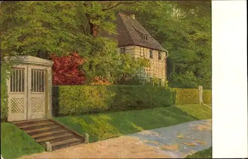 Künstler Ak v. Rozynski, K., Weimar in Thüringen, Goethes Gartenhaus