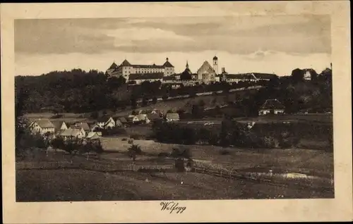 Ak Wolfegg im Allgäu, Ortsansicht, Schloss