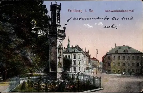 Ak Freiberg in Sachsen, Schwedendenkmal