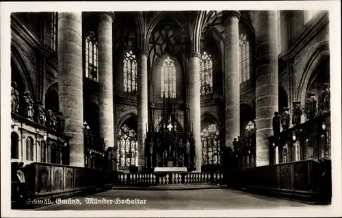 Ak Schwäbisch Gmünd in Württemberg, Münster, Hochaltar